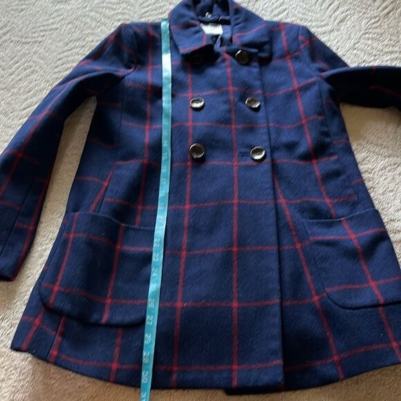 Old Navy Red & Blue Window Pane Wool Blend Jacket size Small - Picture 7 of 10